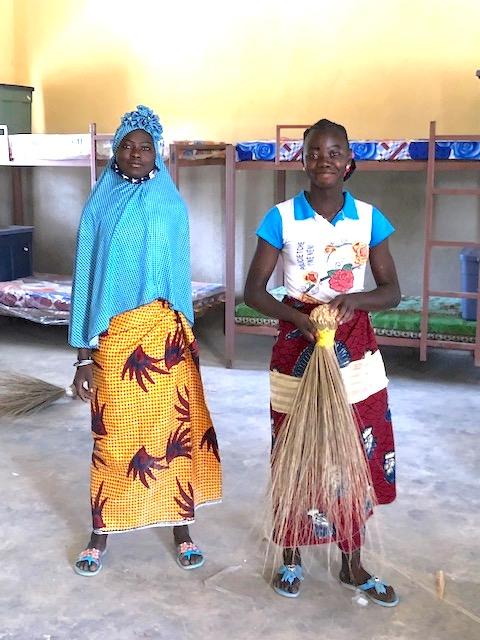Students beginning the girl's technical school Students at the Girls technical school in Africa
